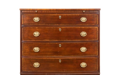 BAKER FOUR DRAWER GEORGIAN STYLE BOWFRONT CHEST