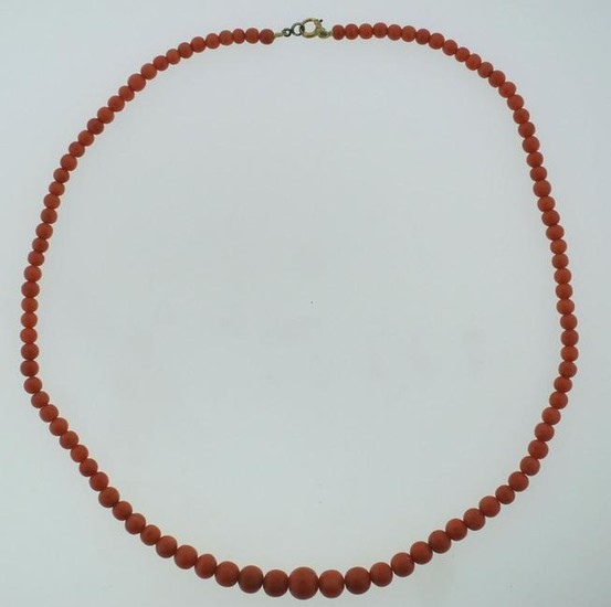 BEAUTIFUL RED CORAL GRADUATED VICTORIAN C.1900 STRAND