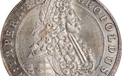 BOHEMIA. Taler, 1702-GE. Prague Mint. Leopold I. NGC AU-58.