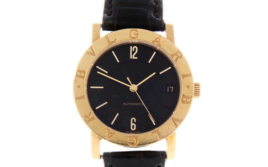 BULGARI - a gentleman's 18ct yellow gold wrist watch.