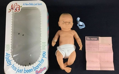 Berjusa Vintage 1985 New Baby Just Born Doll Boy