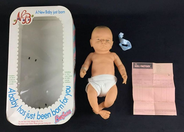 Berjusa Vintage 1985 New Baby Just Born Doll Boy