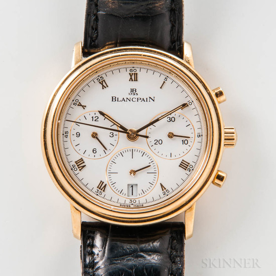 Blancpain 18kt Gold "Villeret" Chronograph Wristwatch