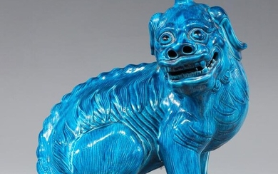 Blue Chinese Ceramic Foo Dog Figure