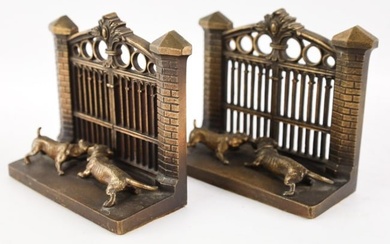 Bradley & Hubbard Gate With Dachshunds Bookends