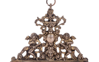 Brass Hanukkah Lamp, Adorned with Putti Figures – Italy, 18th-19th...