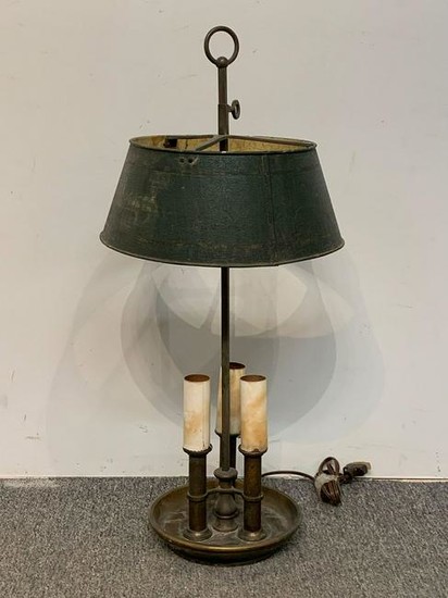 Brass and Tole Metal Bouillotte Lamp