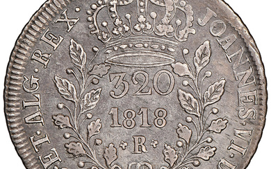 Brazil: , João VI 320 Reis 1818-R AU55 NGC,...