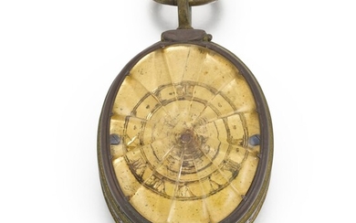 CARCAIN | AN EARLY OVAL GILT-METAL VERGE WATCH WITH LATER ROCK CRYSTAL-SET COVERS CIRCA 1630