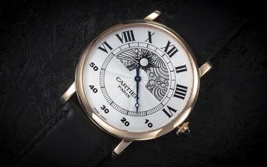 CARTIER, ROTONDE JOUR ET NUIT, A GOLD WRISTWATCH WITH HAND-ENGRAVED...