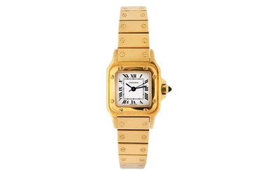 CARTIER. WOMAN'S 18K YELLOW GOLD AUTOMATIC WATCH.