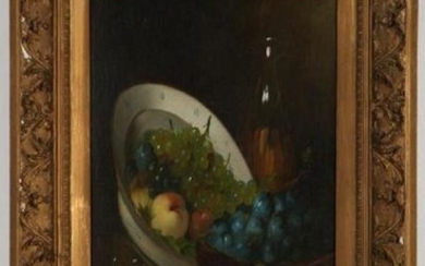 CHARLES DORET (c.1820-c.1880) "Still life with Fruit on a...