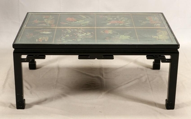 CHINESE CARVED LACQUER COCKTAIL TABLE