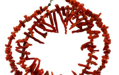 CORAL BRANCHES NECKLACE VINTAGE C.1960 STRAND GORGEOUS