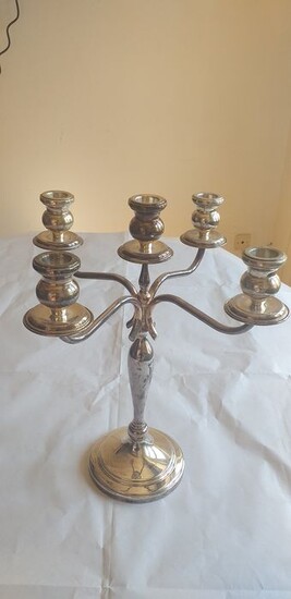 Candelabrum, English style - .800 silver - Italy - Late 20th century