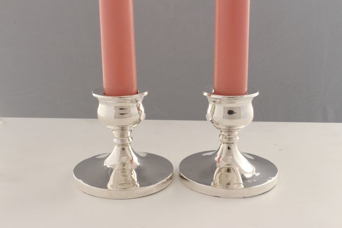 Candlestick, A Pair of Edwardian Dwarf Candlesticks(2) - .925 silver, Silver - S Blanckensee & Son Ltd, Birmingham - England - 1929