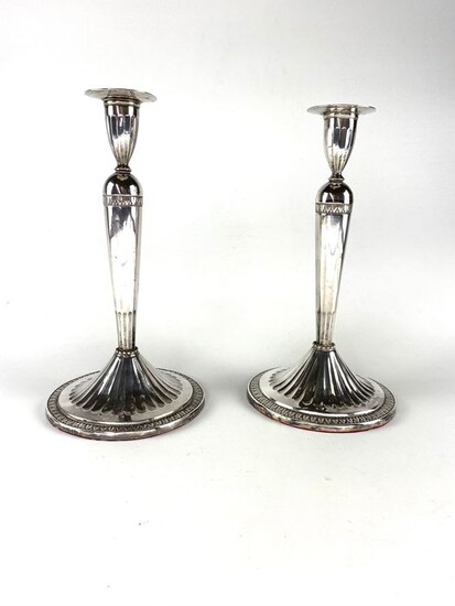 Candlestick, Candlesticks (2) - .800 silver - France - Early 19th century