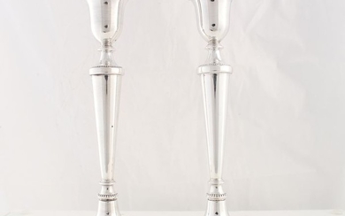 Candlestick, (Large pair 22.8 cm) (2) - .925 silver - Broadway & Co, Birmingham - England - 1994