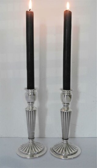 Candlestick, Set silver candlesticks (2) - .925 silver - Argenteria Peruana S.A. - Peru - Mid 20th century