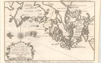 "Carte de l'Isle de Cheu-Chan ou Isle de Chusan de la Province de Che-Kiang avec les Costes et Isles Voisines...", Bellin, Jacques Nicolas