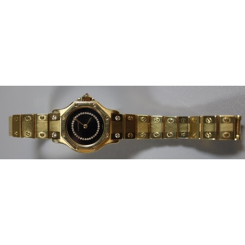 Cartier 18ct gold ladies automatic bracelet wristwatch with ...