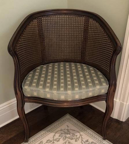 Carved Caned Bergere Chair