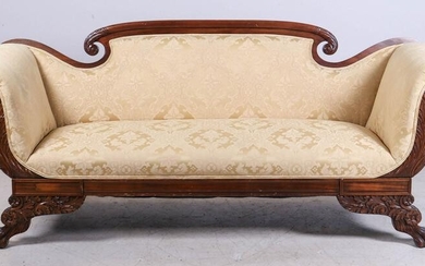 Carved mahogany Federal style sofa
