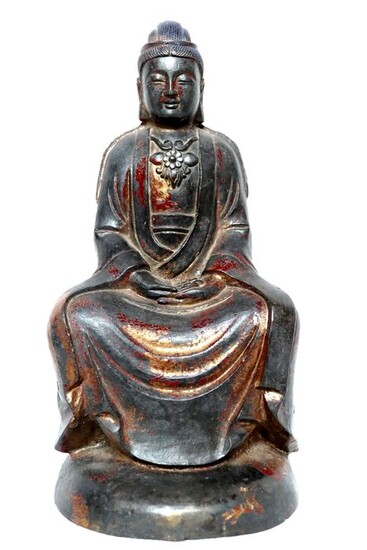 Carving - Ming style - Bronze - Sakyamuni - Bouddha - China - Late 20th century