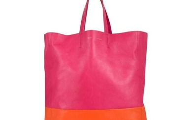 Celine Bag Bi-Color Vertical Cabas Leather Tote