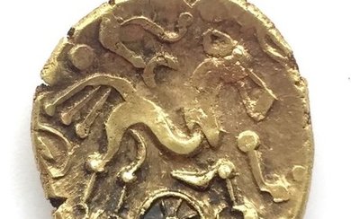Celtic coins - Regini & Atrebates tribe. Selsey Uniface gold Stater, +/- 70-50 B.C. - Gold