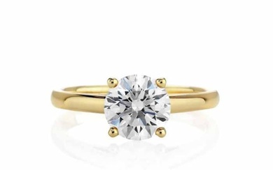 Certified 0.7 CTW Round Diamond Solitaire 14k Ring F/I1