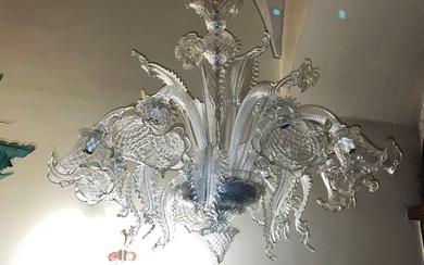 Chandelier - Large chandelier, eight glass lights