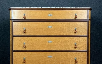 Chest of drawers in light maple and rosewood - Charles X style - Wood - Late 19th century