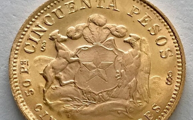 Chile - 50 Peso 1968 - Cinco Condores - Gold