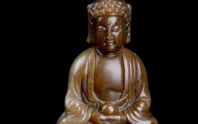Chinese Hetian White jade Buddha