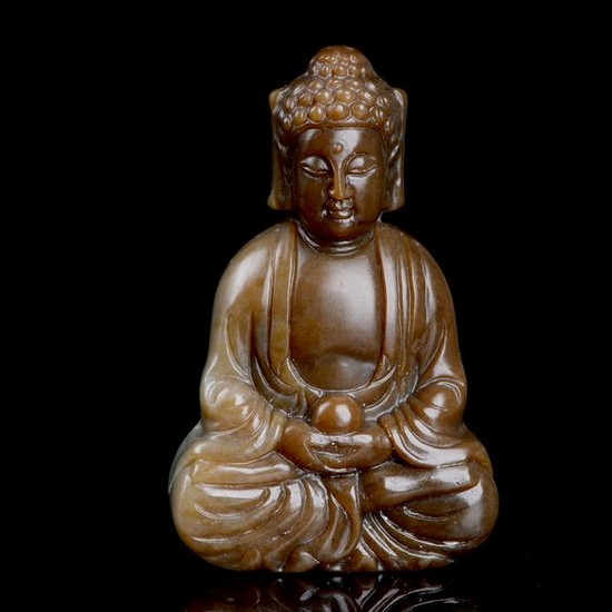 Chinese Hetian White jade Buddha