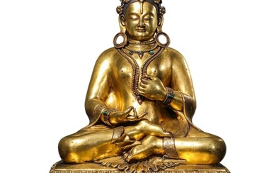 Chinese Ming Dynasty Gilt-Bronze Seated Buddha