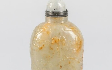 Chinese Pebble Jade Carving Snuff Bottle