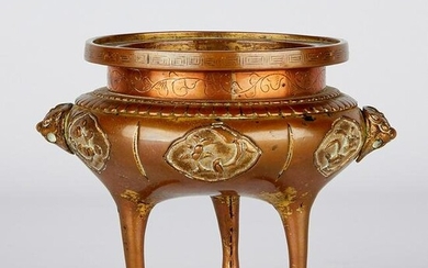 Chinese Tonkin Gilt Bronze Censer