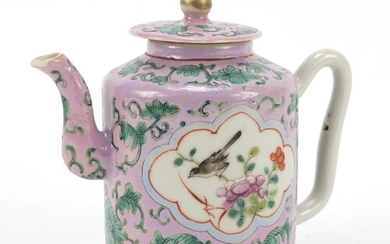 Chinese porcelain Peranakan Straits type teapot hand painted...