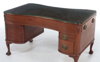 Chippendale Style Walnut Partner's Desk, Early 20th Century