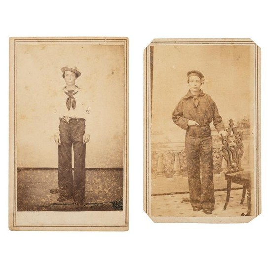 Civil War POW and Sailor Nathan Hopkins, Two CDVs and