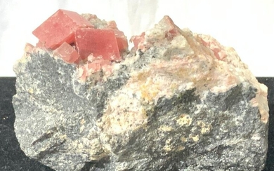 Collectible Mined Pink Crystal In Granite Rock