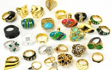 Collection of Vintage Costume Jewelry Rings