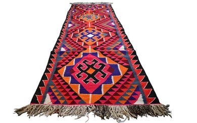 Colorful tribal Kurdi - Runner - 330 cm - 100 cm