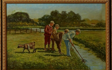 Cornelis Koppenol (1865-1946), "Boys Fishing in a