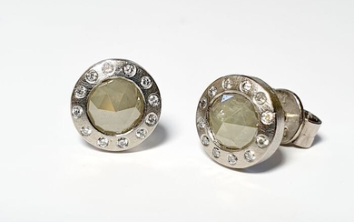 Costin Tira - 18 kt. White gold - Earrings - 2.10 ct Diamond - Diamonds