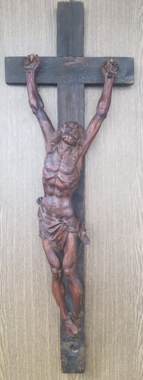 Crucifix - Baroque style - Limewood - 19th century