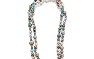 Cultured Pearl, Topaz and Diamond Necklace, Verdura