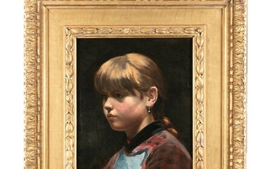 ÉCOLE DANOISE (19e SIÈCLE) Portrait en buste d'une jeune fille Huile sur toile, 41 x...